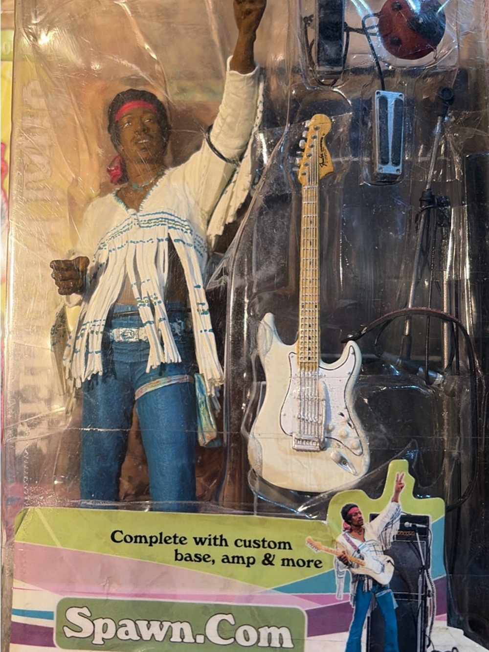 Jimi Hendrix Collectible Action Figure with White Electric Guitar